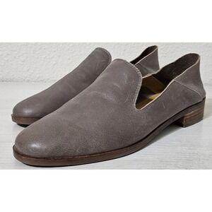 Lucky Brand Cahill Leather Loafers Casual Wear Size 10 Womens Grey Slides Flats